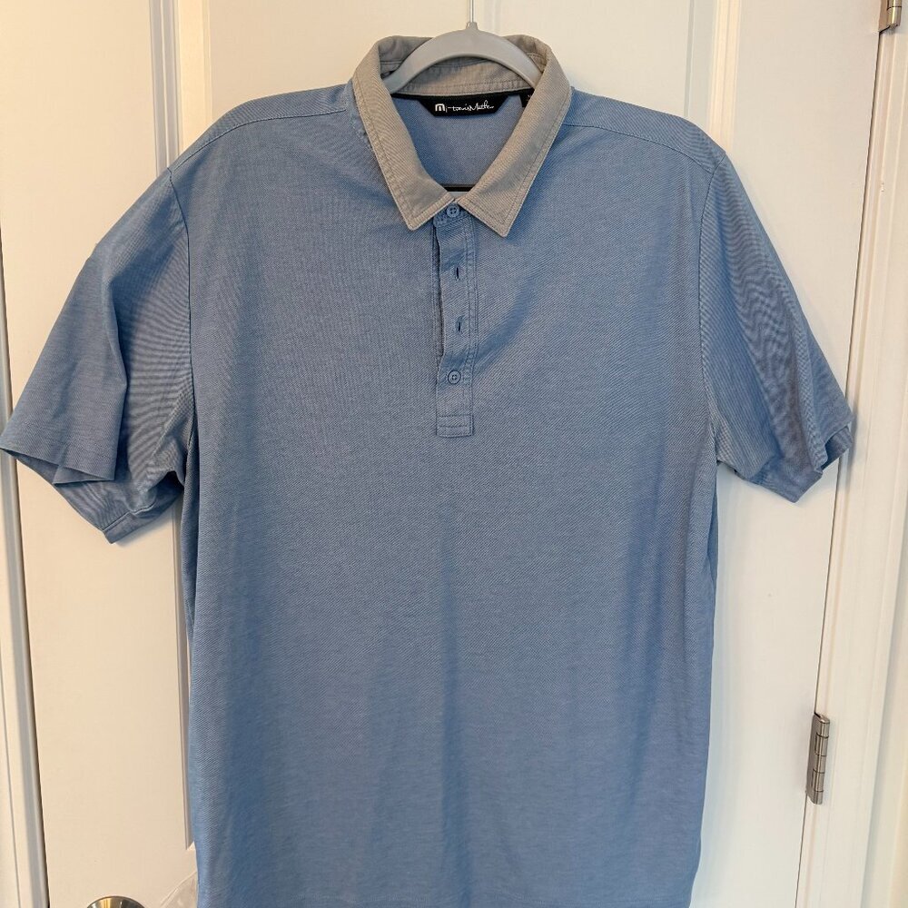 Travis Mathew Polo Shirt - XL - Blue with Gray Collar 💙⛳️